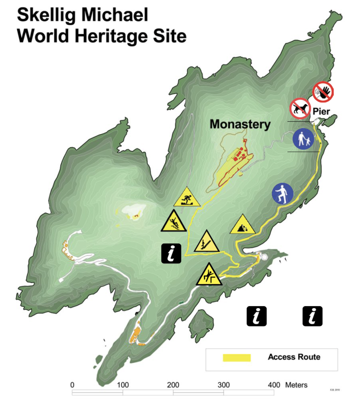 Skellig Michael World Heritage Site safe access route map