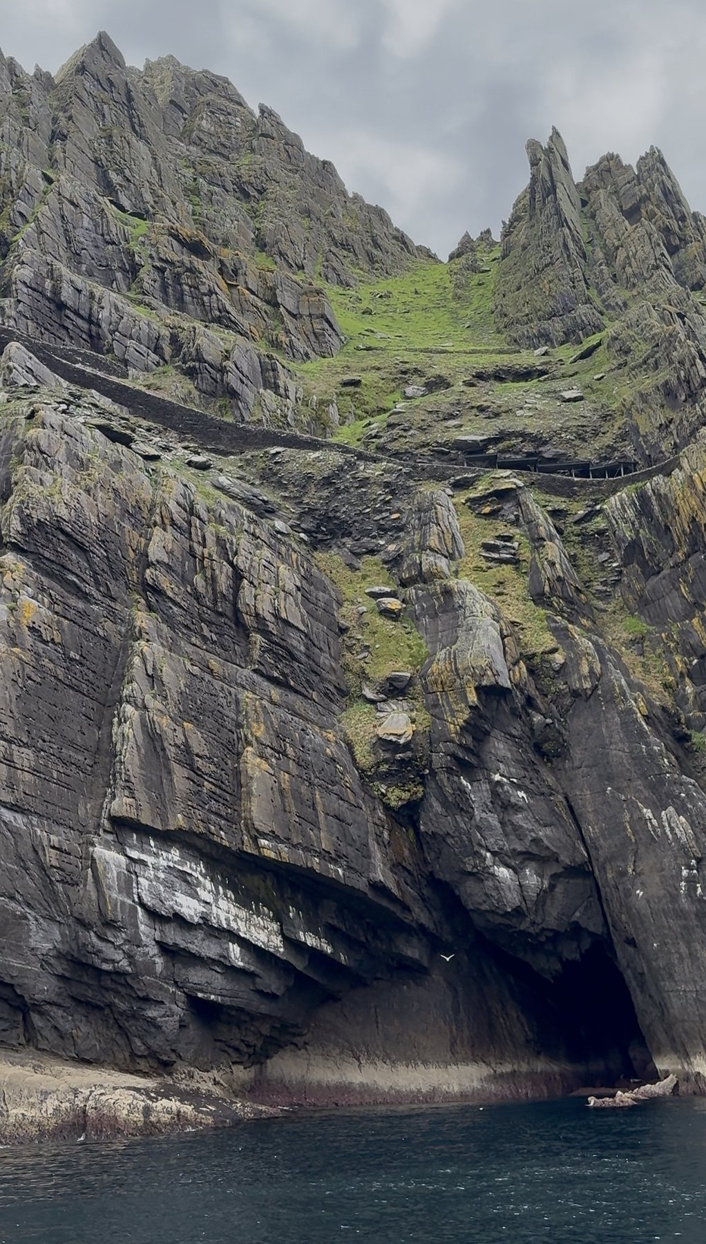 Skellig cliffs rising from the Atlantic