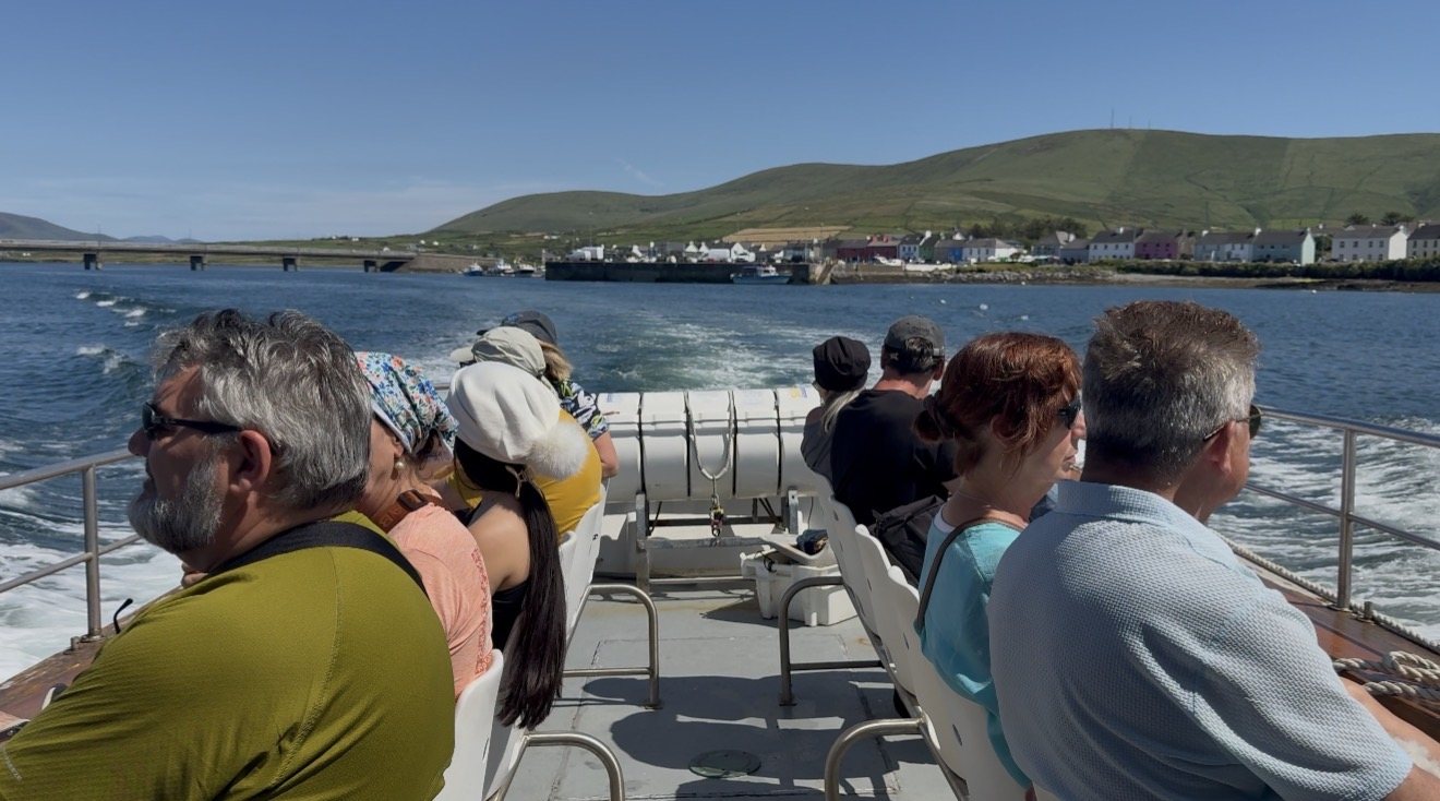 Guests returning toward Portmagee Marina